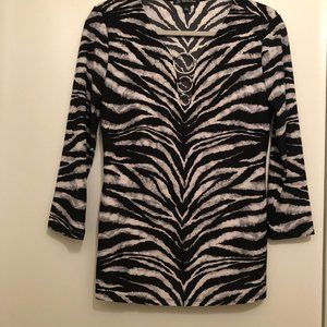 INC International Concepts Size Small Top.  Zebra pattern.